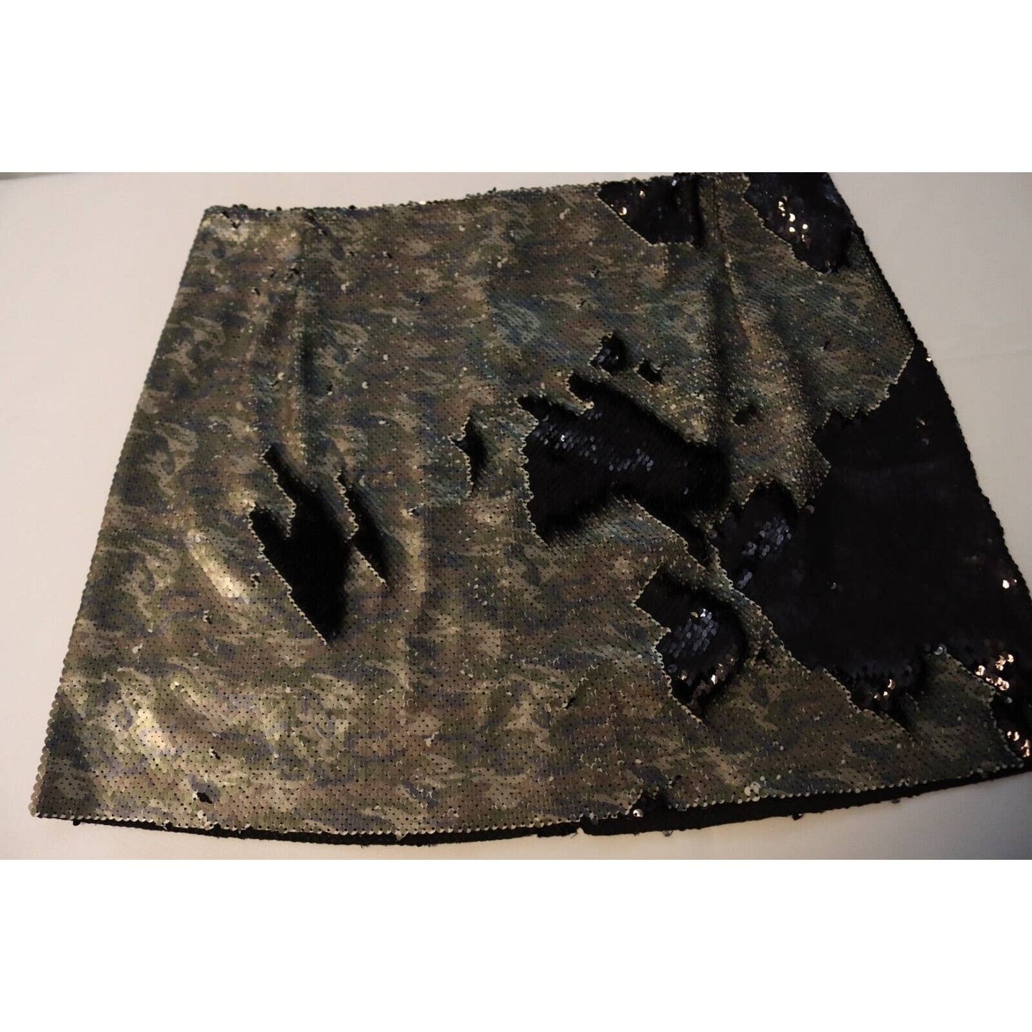 Free People Camouflage Black and Silver Sequin Skirt
