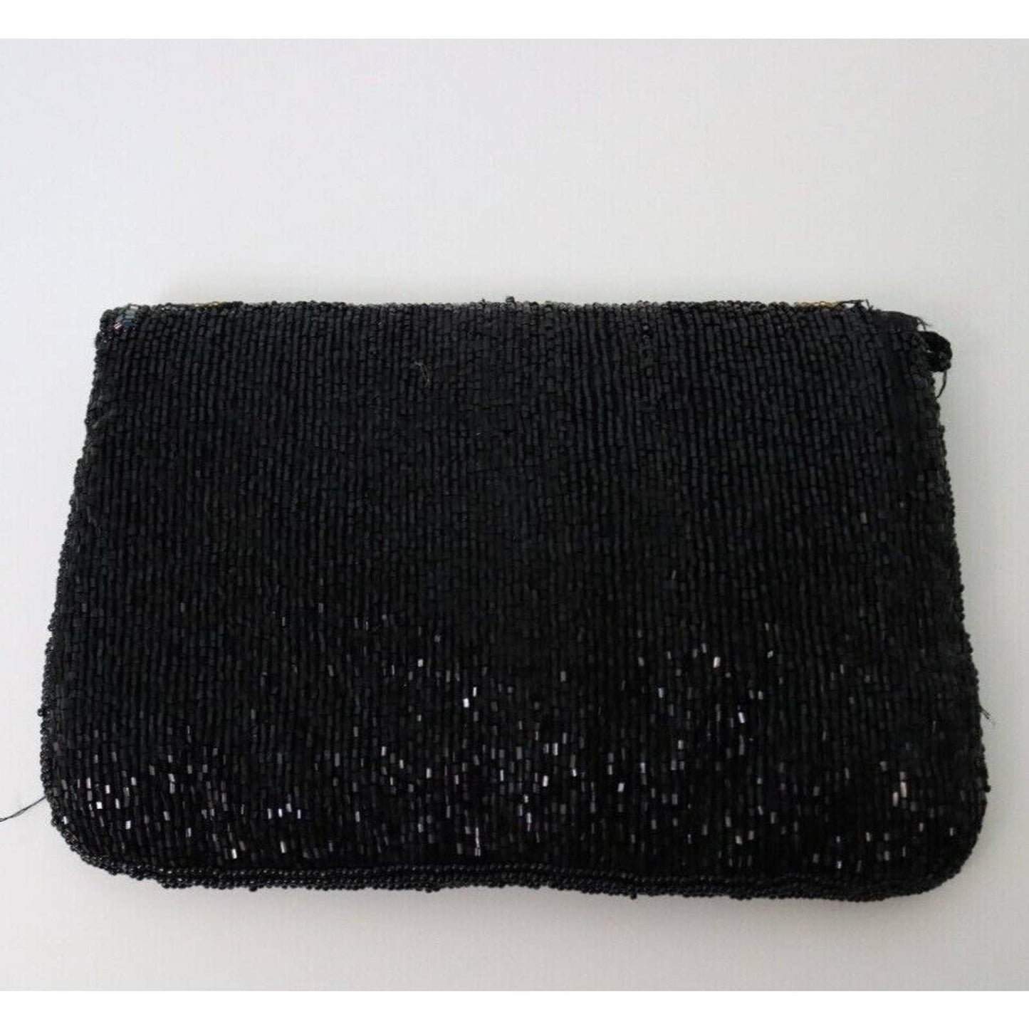 Vintage Partners Mervyn Black Multi Color Beaded Clutch Shoulder Handbag