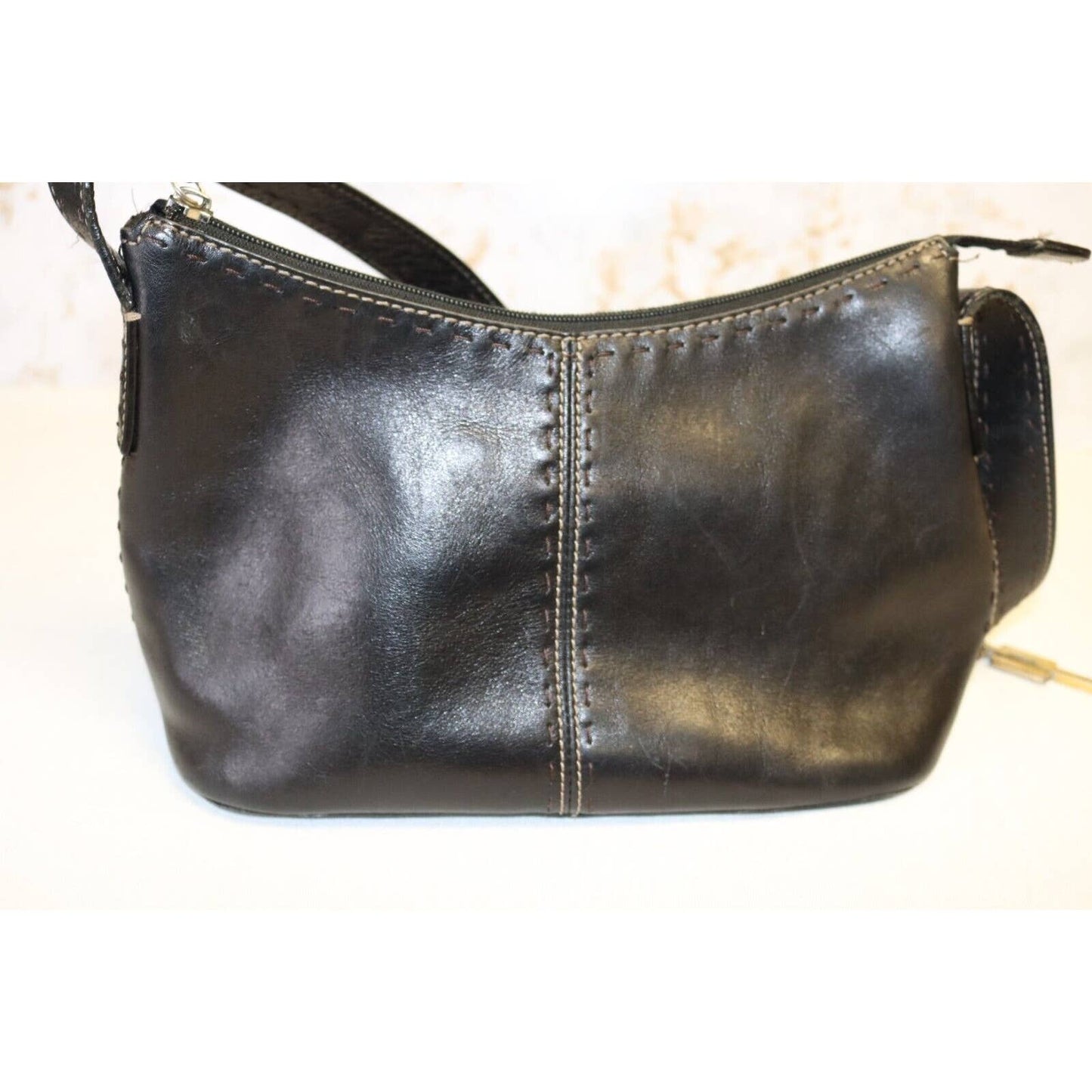 Vintage Fossil Black Leather Handbag
