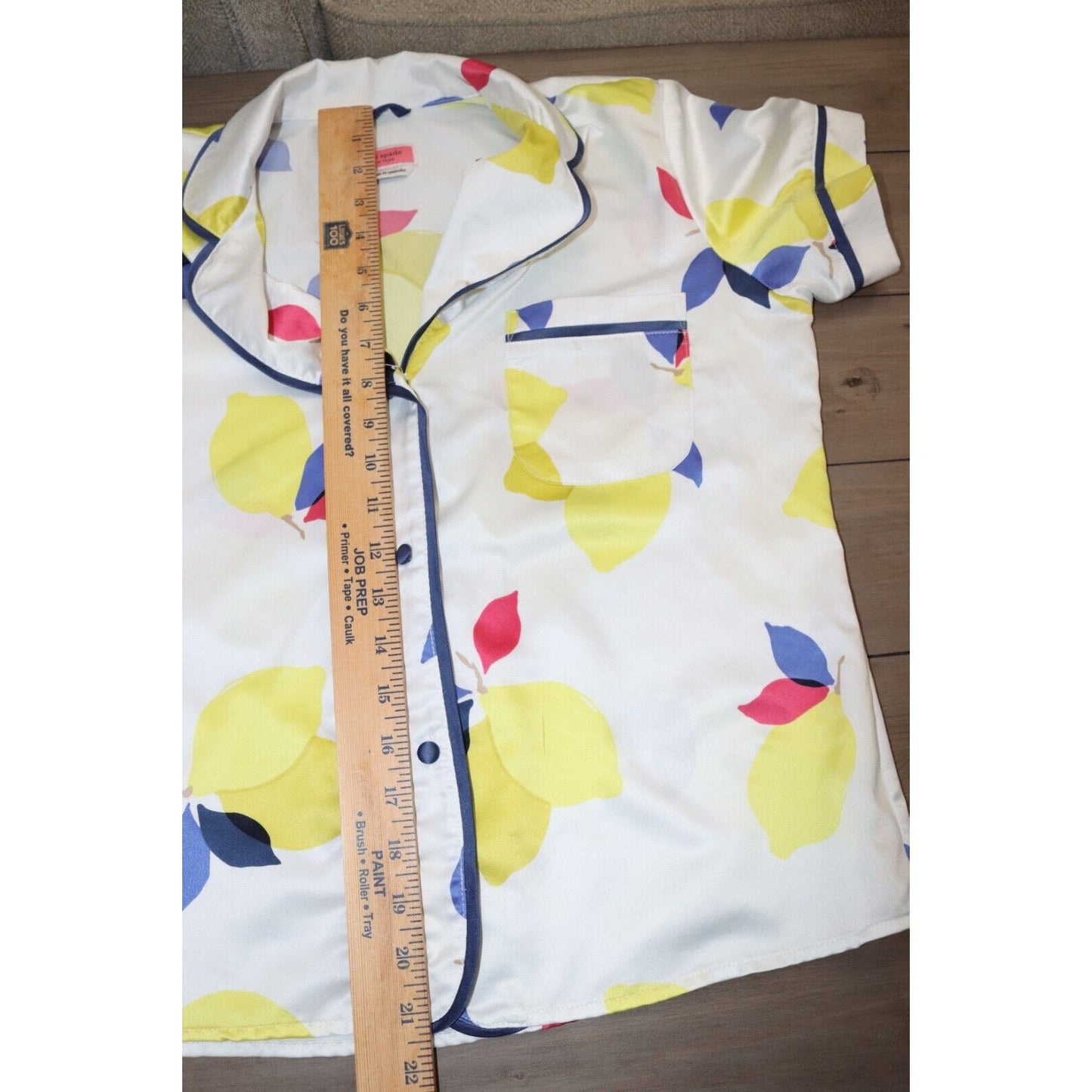 Kate Spade Sleep Pajama Top XS Top Only Lemon Short Sleeve