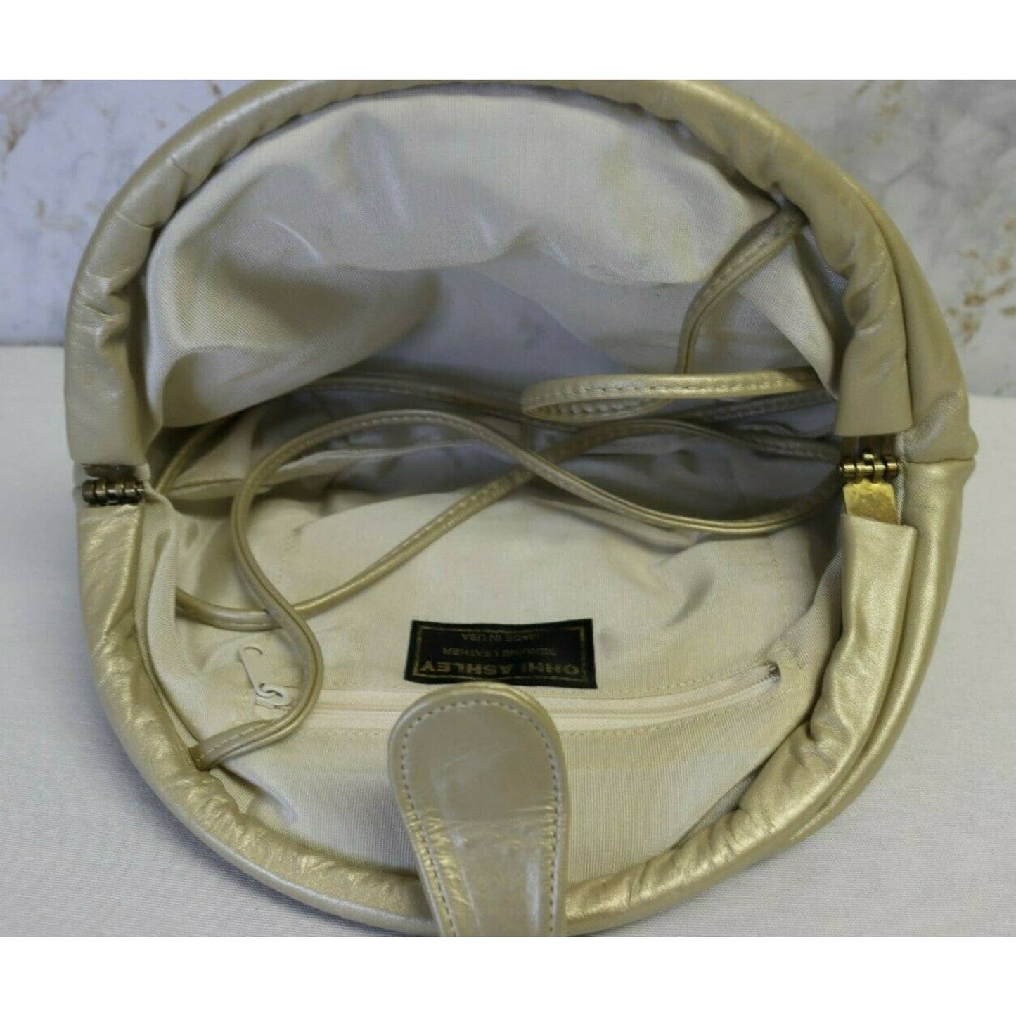 Vintage Ohh! Ashley Cream Leather Evening Shoulder Bag/Clutch