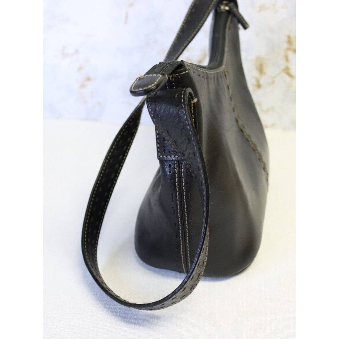 Vintage Fossil Black Leather Handbag