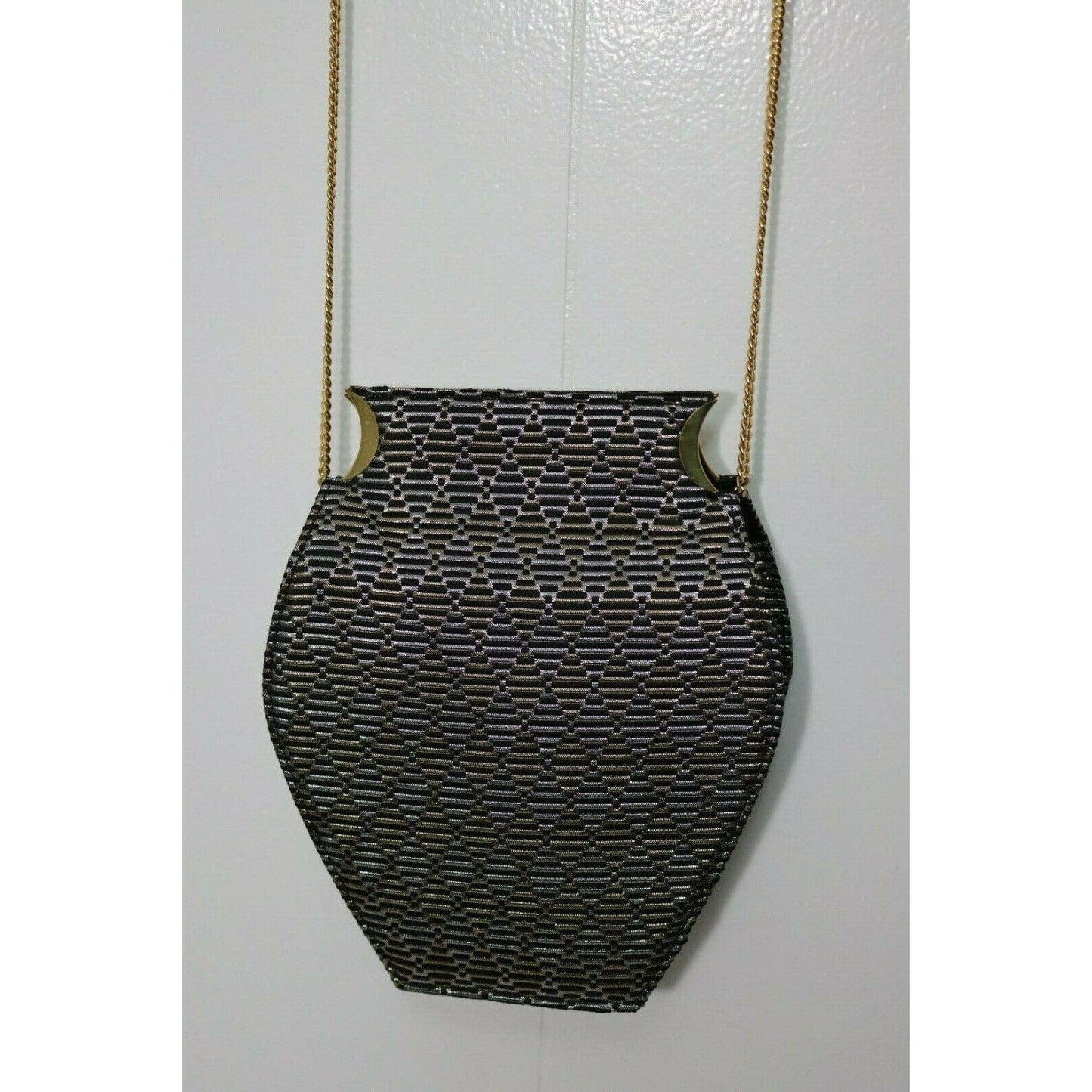 Carney Adina Vase Purse Black Gold And Silver RARE