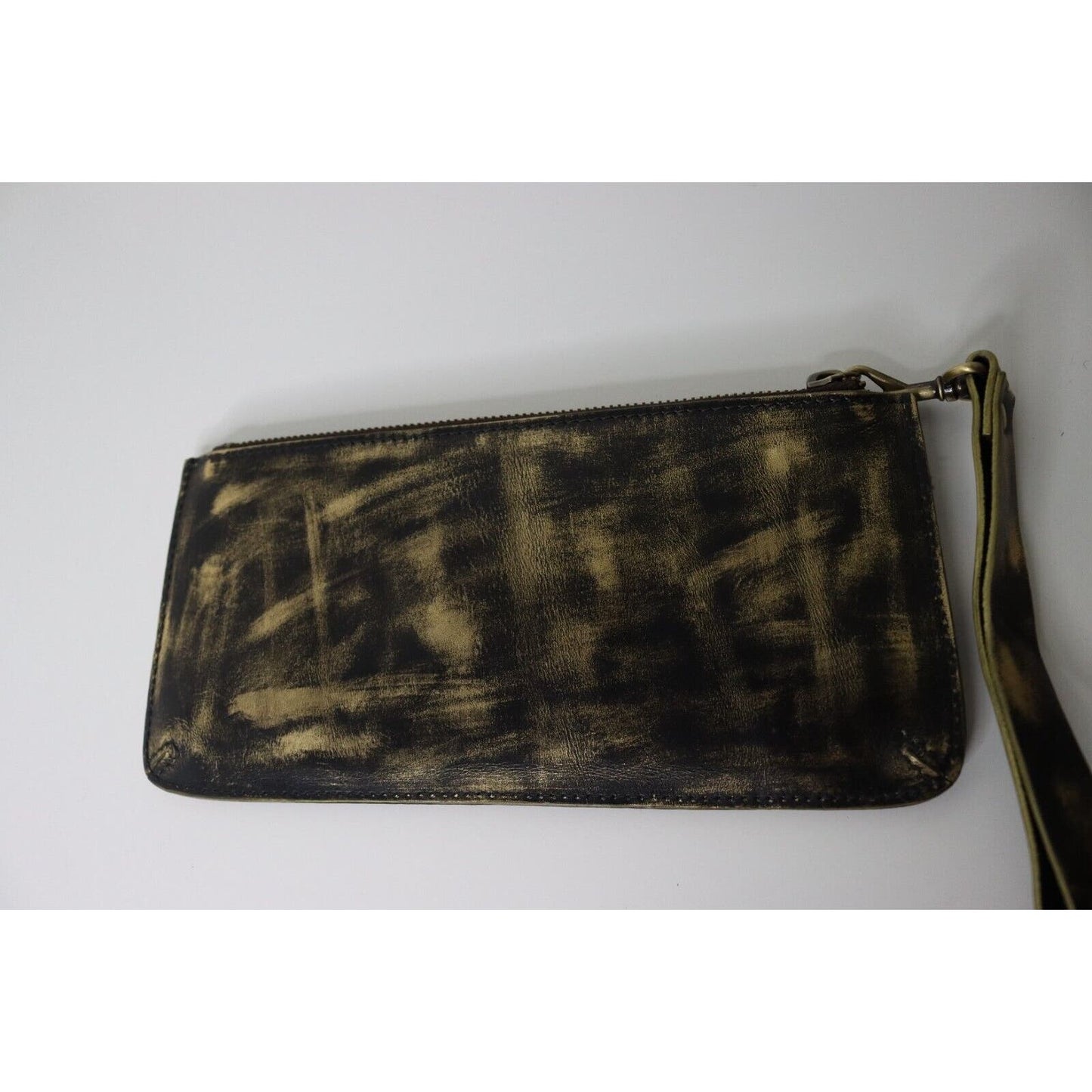 Patricia Nash Clutch Phone Bag Wrislet Evening Bag Organizer Black/Gold Leather