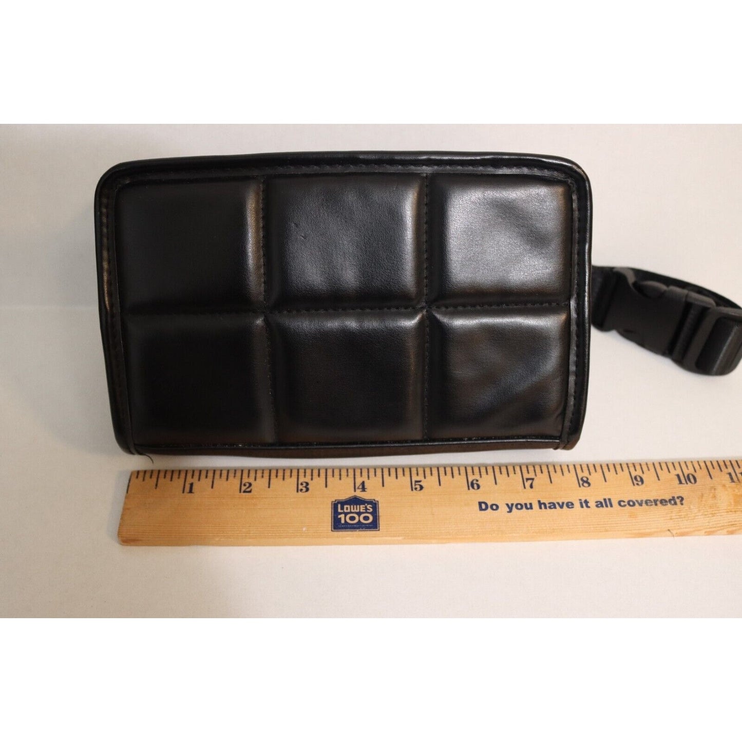 Amanda Uprichard NY Black vegan Leather Quilted Fanny Pack Belt Bag