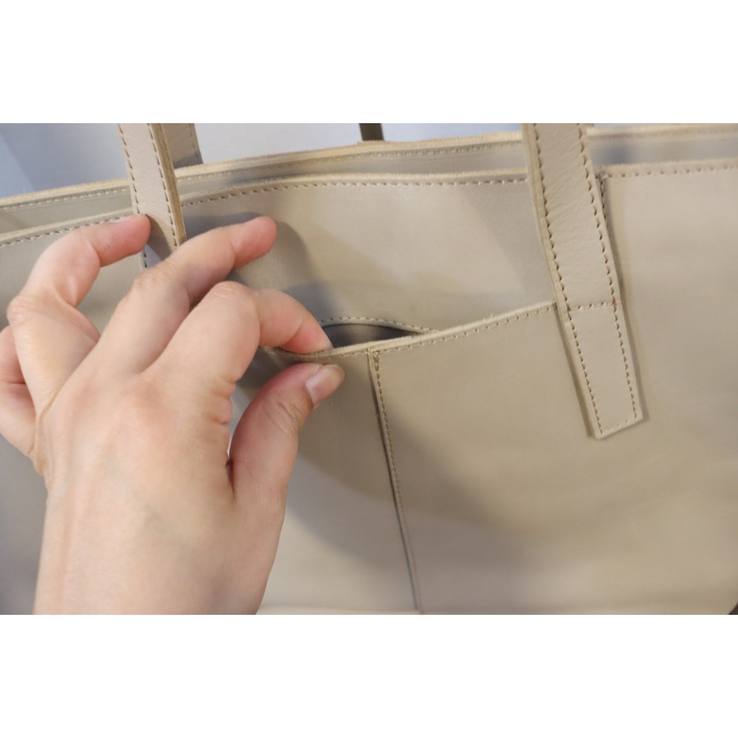 Able Alem Utility Bag Fog Tote Zip Crossbody Large Double Handle