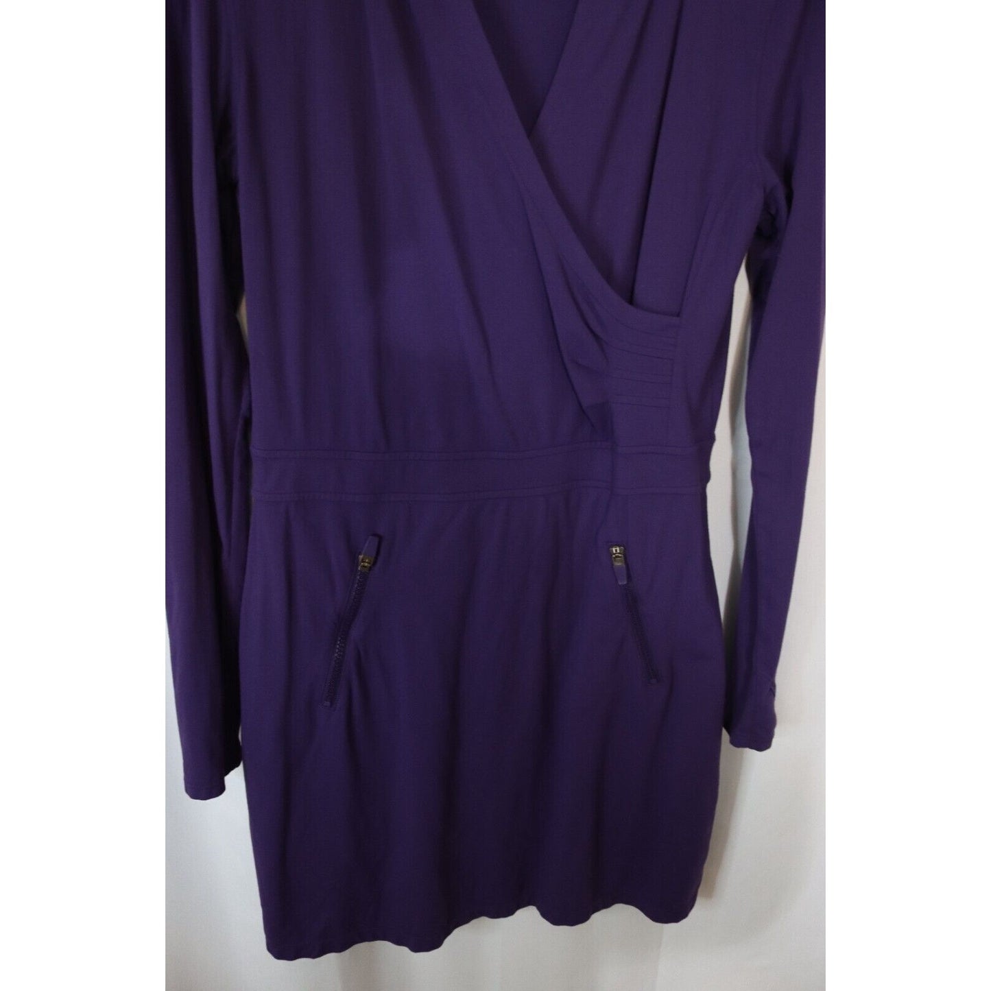 Athleta Bodycon Purple Dress V-Neck Size Medium