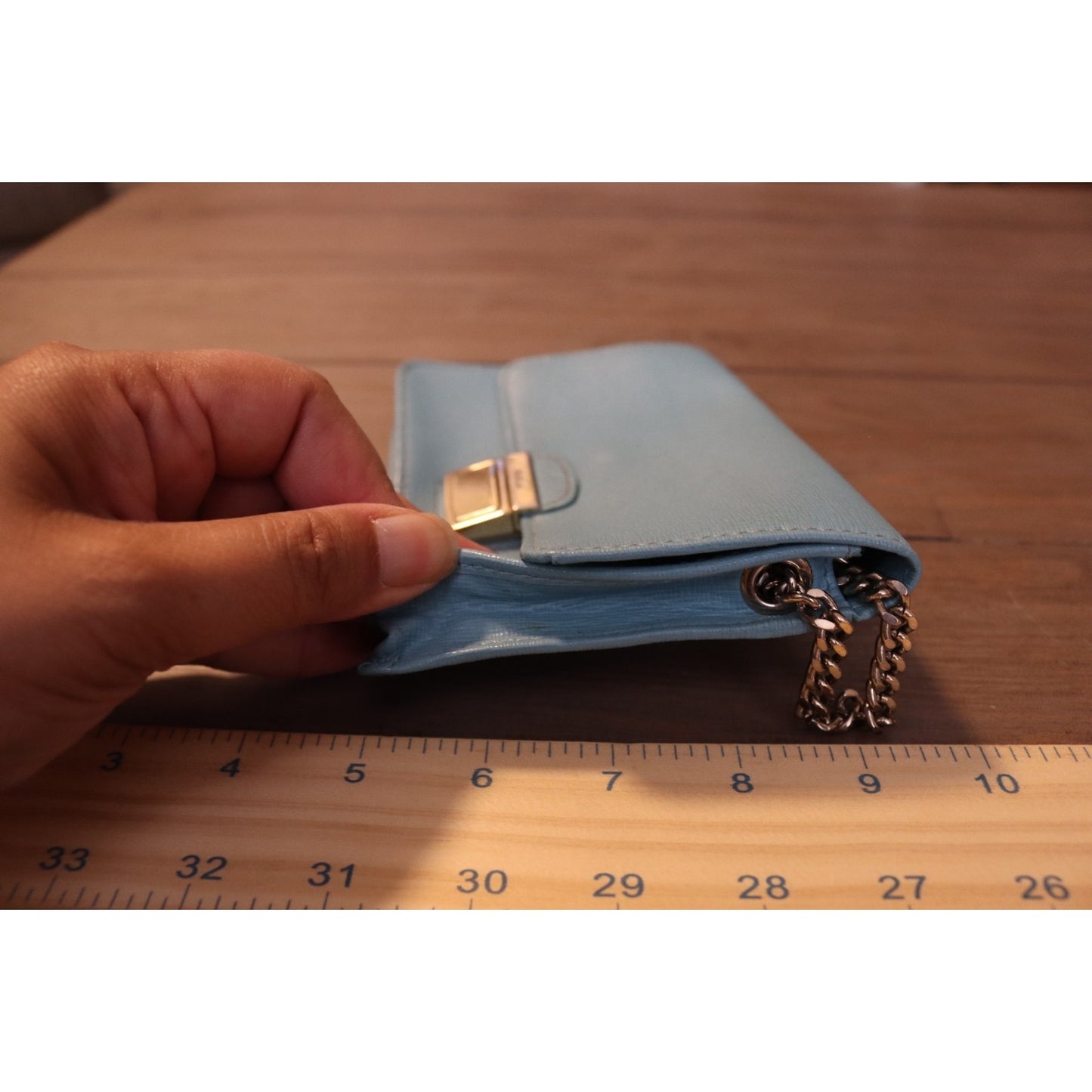 Furla Teal Lethaer Crossbody Small Bag Made in Tusnia