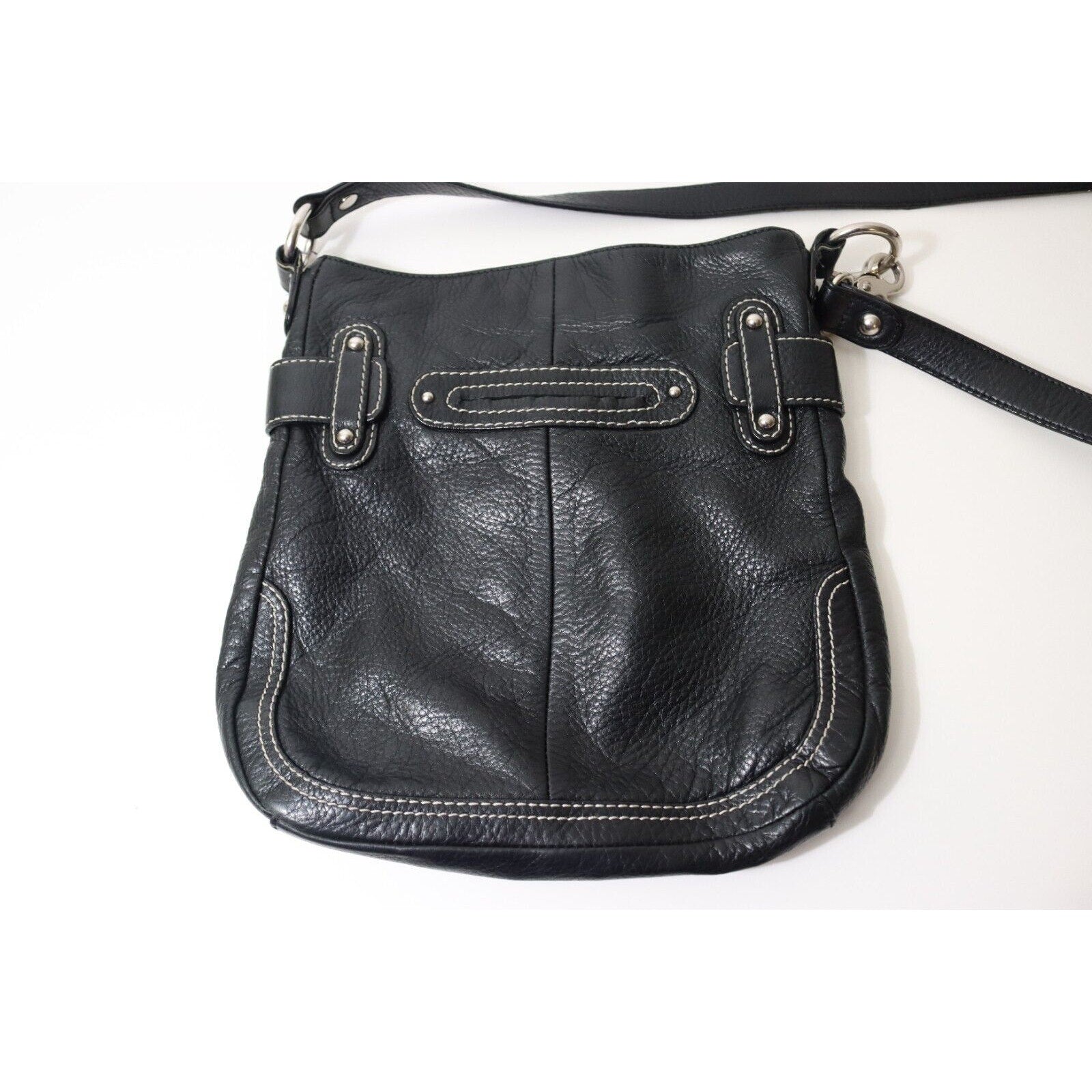 B.Makowsky Black top Pebbled Leather Satchel