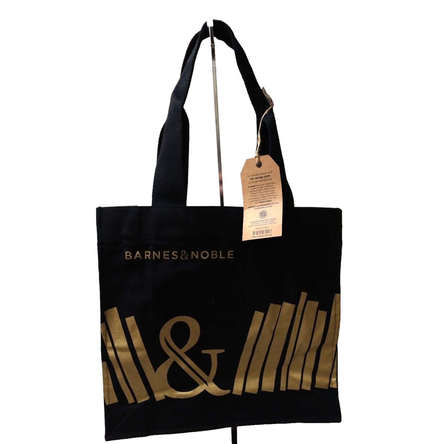 NEW Barnes & Noble Premium Organic In Conversion Cotton 14x14.5x4.75 Tote