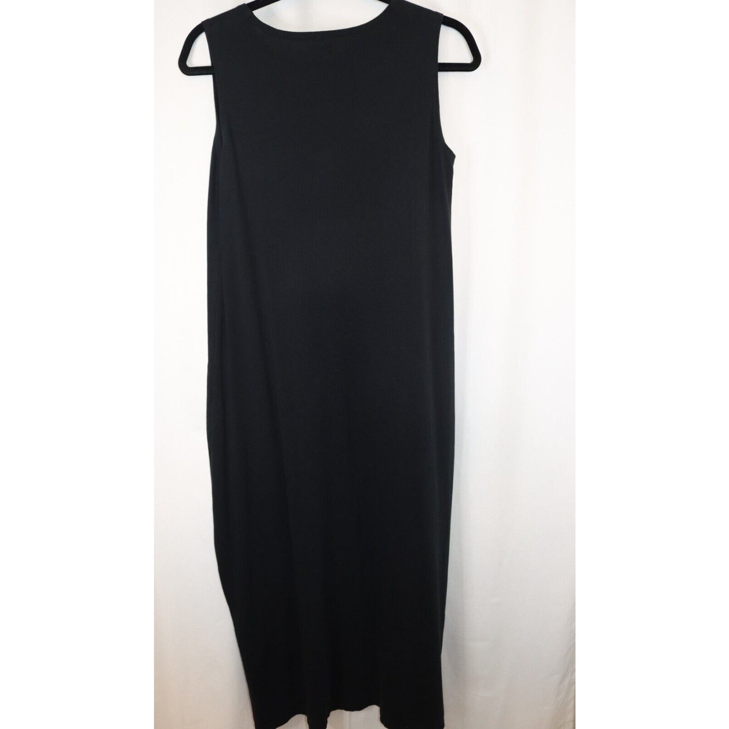 Lands End Maxi Plain Black Dress Sleeveless Size Large (14-16)