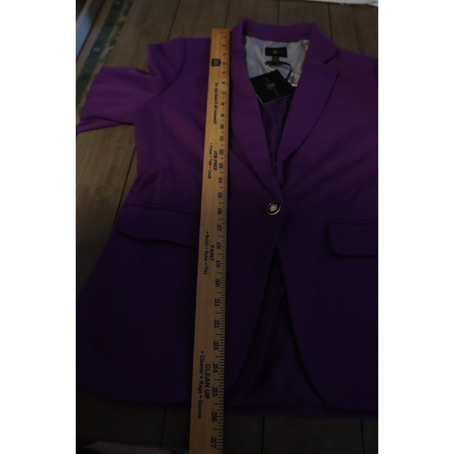 NWT Jules Leopald Studio Purple Blazer Size Small One Button Long Sleeve