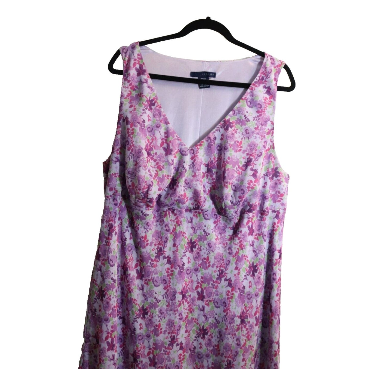 Venezia Dresses Purple Floral Pullover Flirty Ruffle Hem Lined