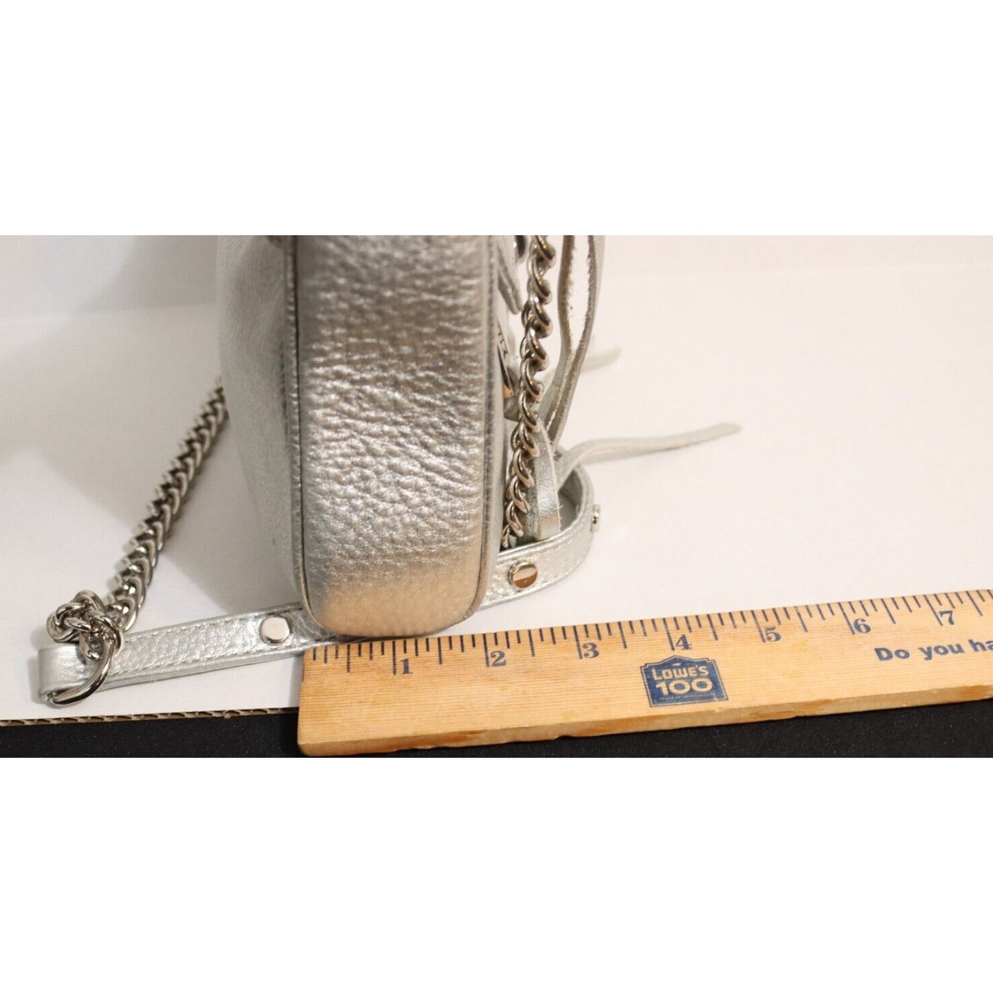 Rebecca Minkoff Silver Leather Chain and Leather Crossbody Strap