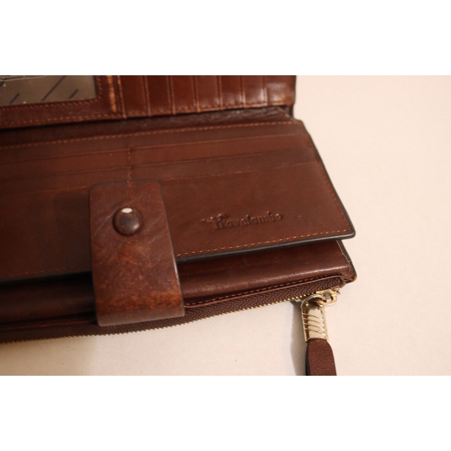 Travelambo Wallet Leater Brown Leather Credit Card ID