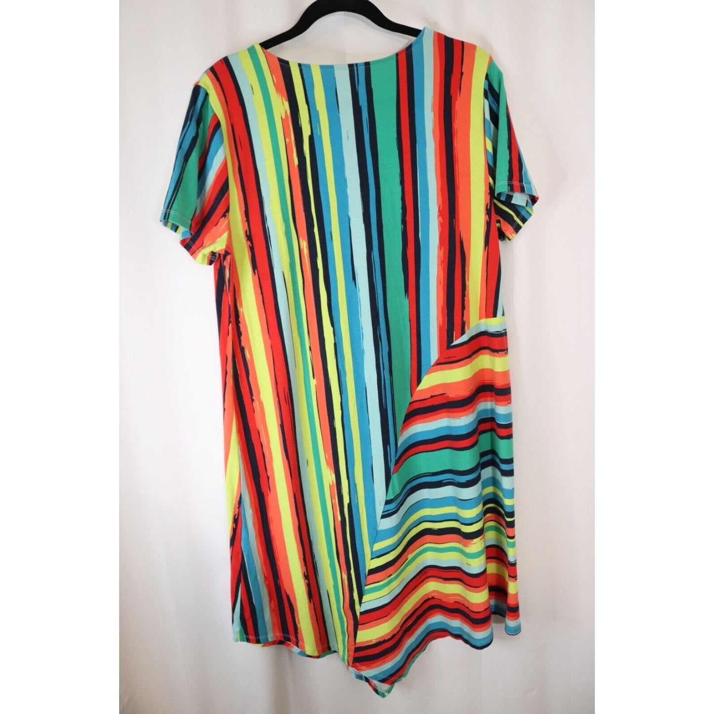 Soft Surrounding Large Multicolor Dress A-Line V Bottom Short Sleeve