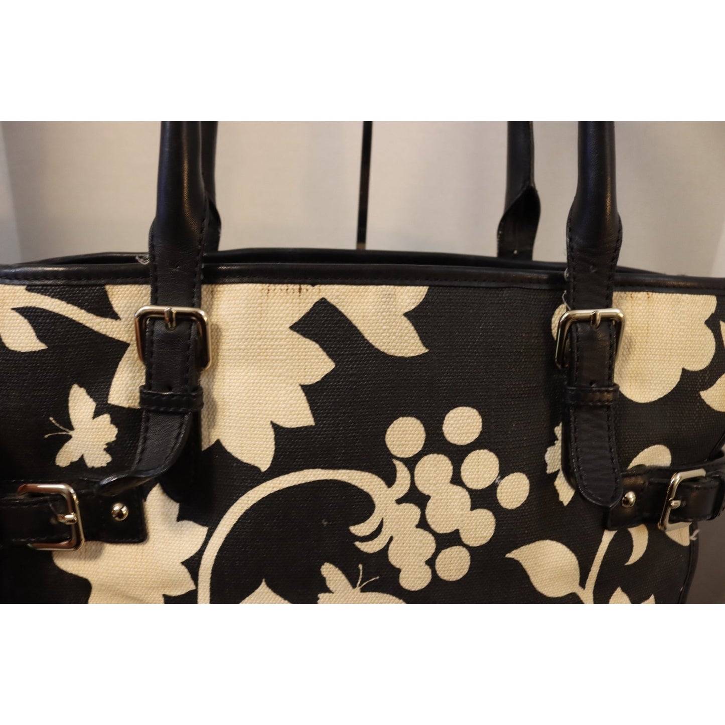Kate Spade Large Black and White Tote Bag Canvas