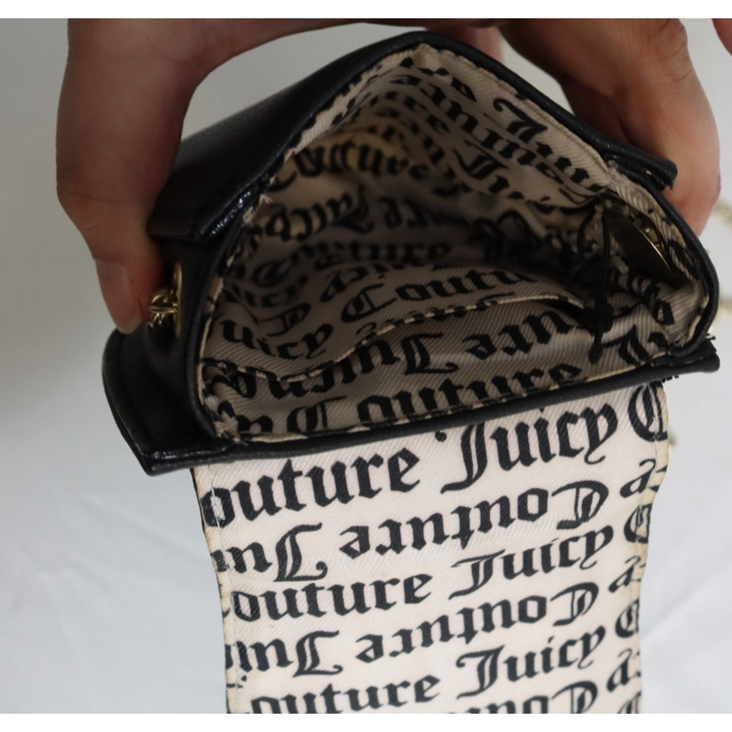 Juicy Couture Crossbody Bag Black Gold Hardware