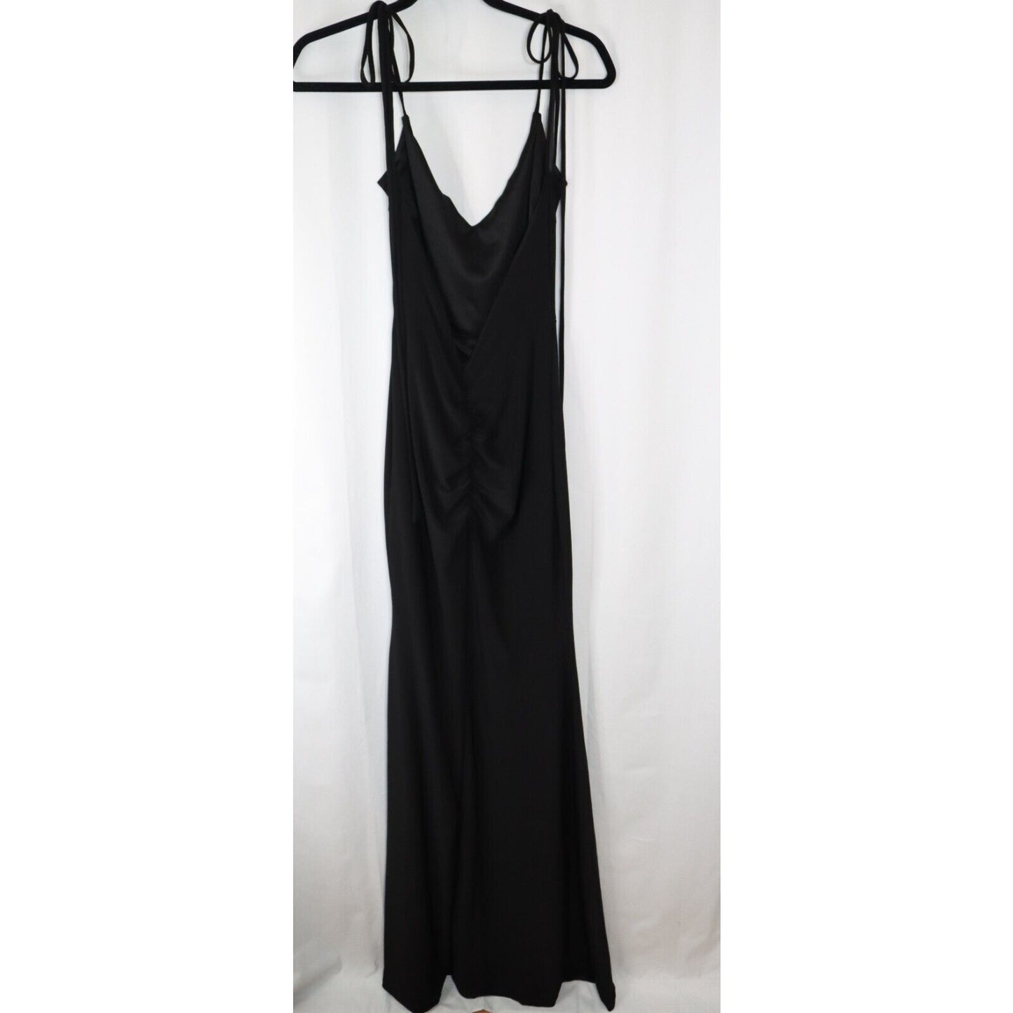 Windsor Black Dress Double Layer Size Medium Sleeveless Maxi Ruching