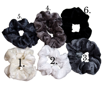Grey, Black and White Tones Velvet Poofs Collection