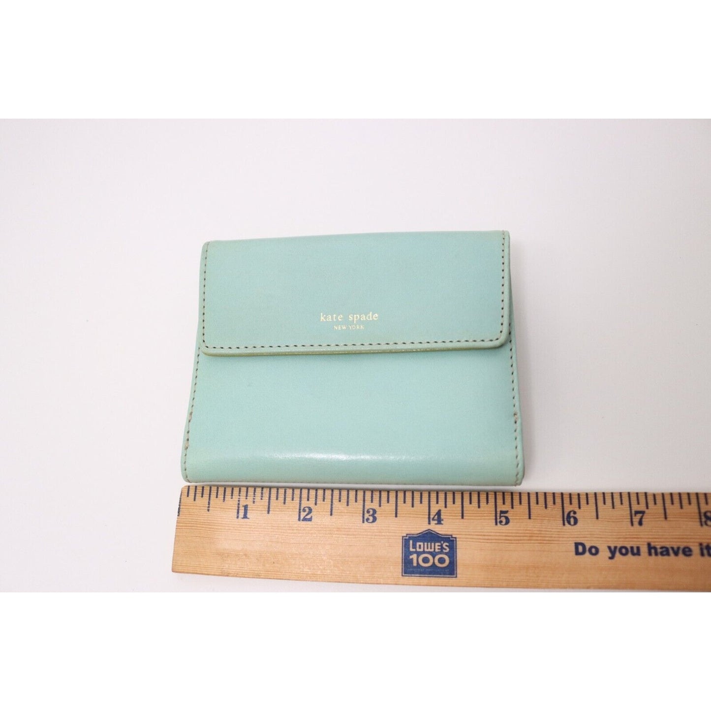 Kate Spade Teal Wallet Pool/Moss Foldable Credit Card Green Inside