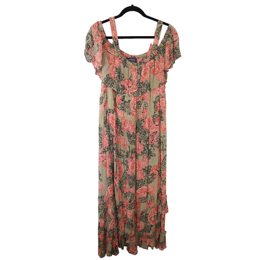 NWT Roaman's Maxi Dress High Low Size 26W Rayon Removable Strap