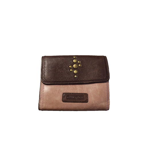 Ellington Leather Two Tone Wallet Pink and Brown