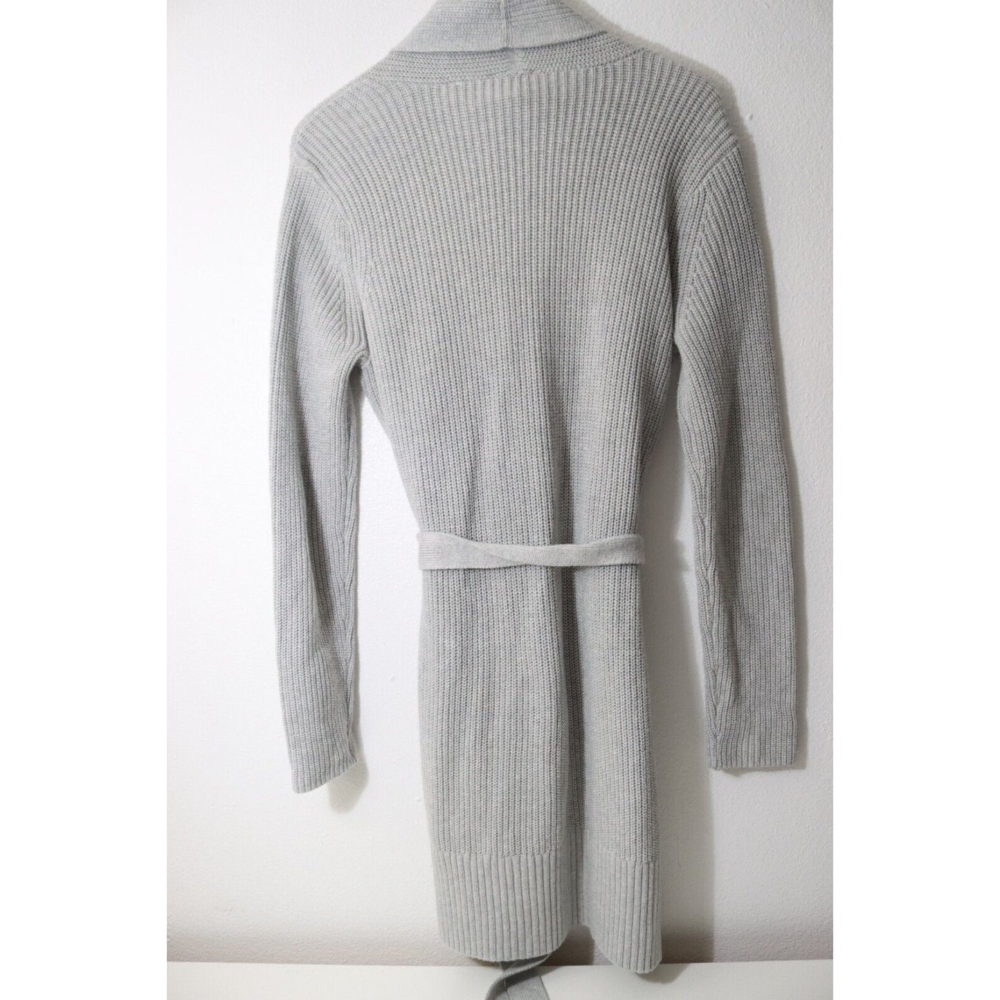 Cabi Grey Duster Sweater Size Medium Open with Tie