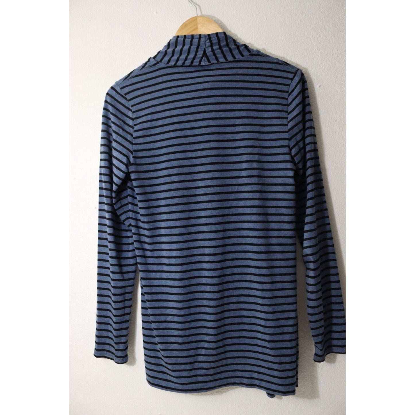 L.L. Bean Cardigan Stripe Blue and Black Size XS Open Long Sleeve