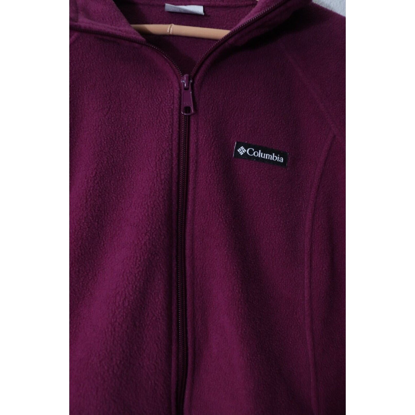 Columbia Purple Full Zip Fleece Sweater Size Large Pockets