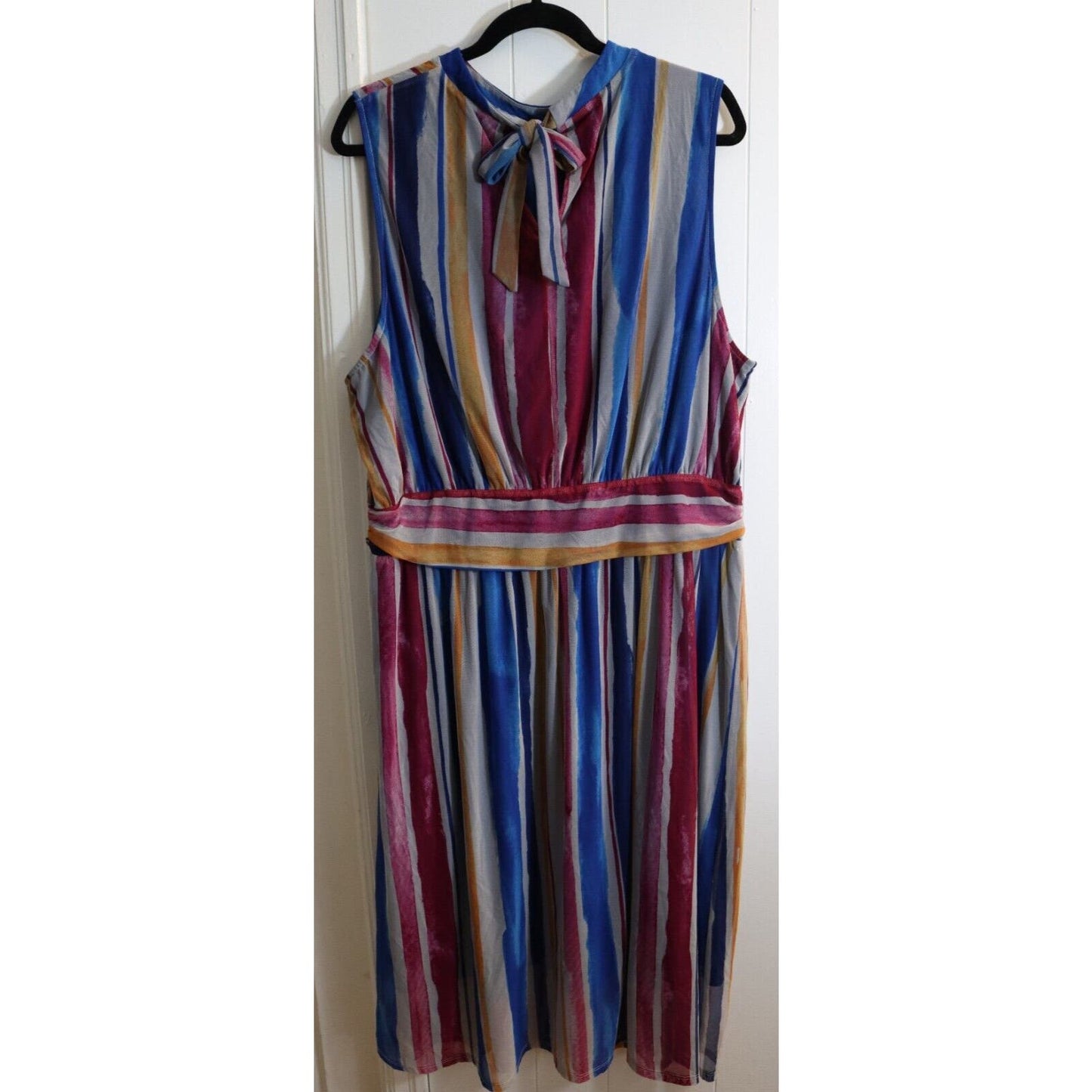 Leota Antropologie Stripe Dress Sleeveless Tie