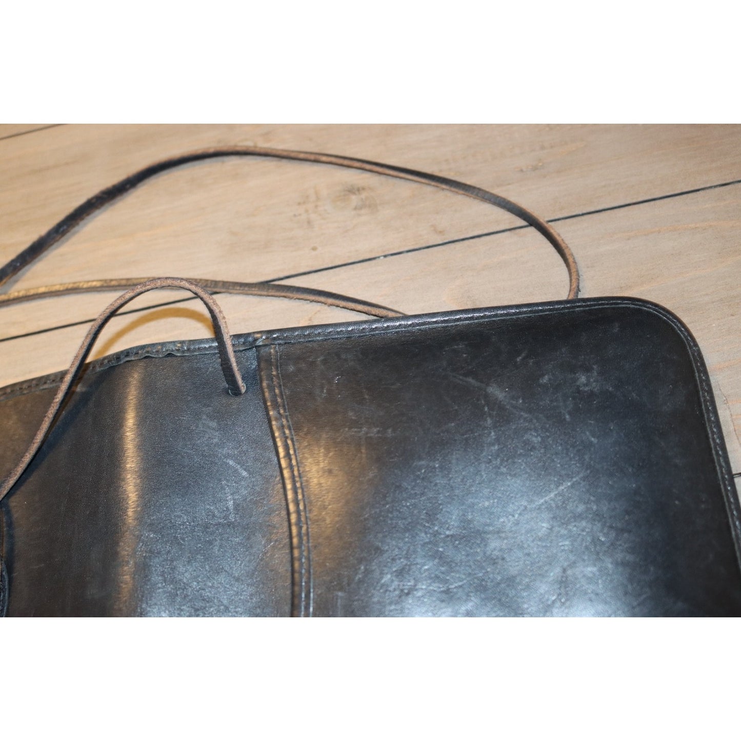 Vintage Michael Green Leather Crossbody Bag Raw Leather Inside