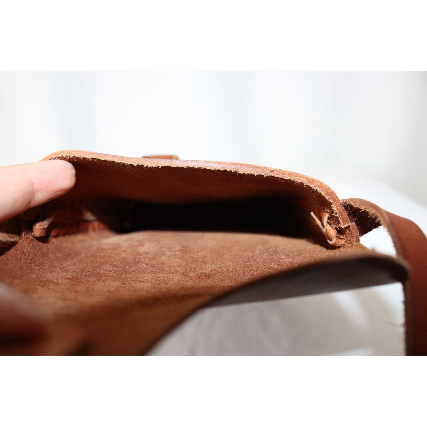 Unbranded Leather Crossbody Handbag Inside Raw Leather