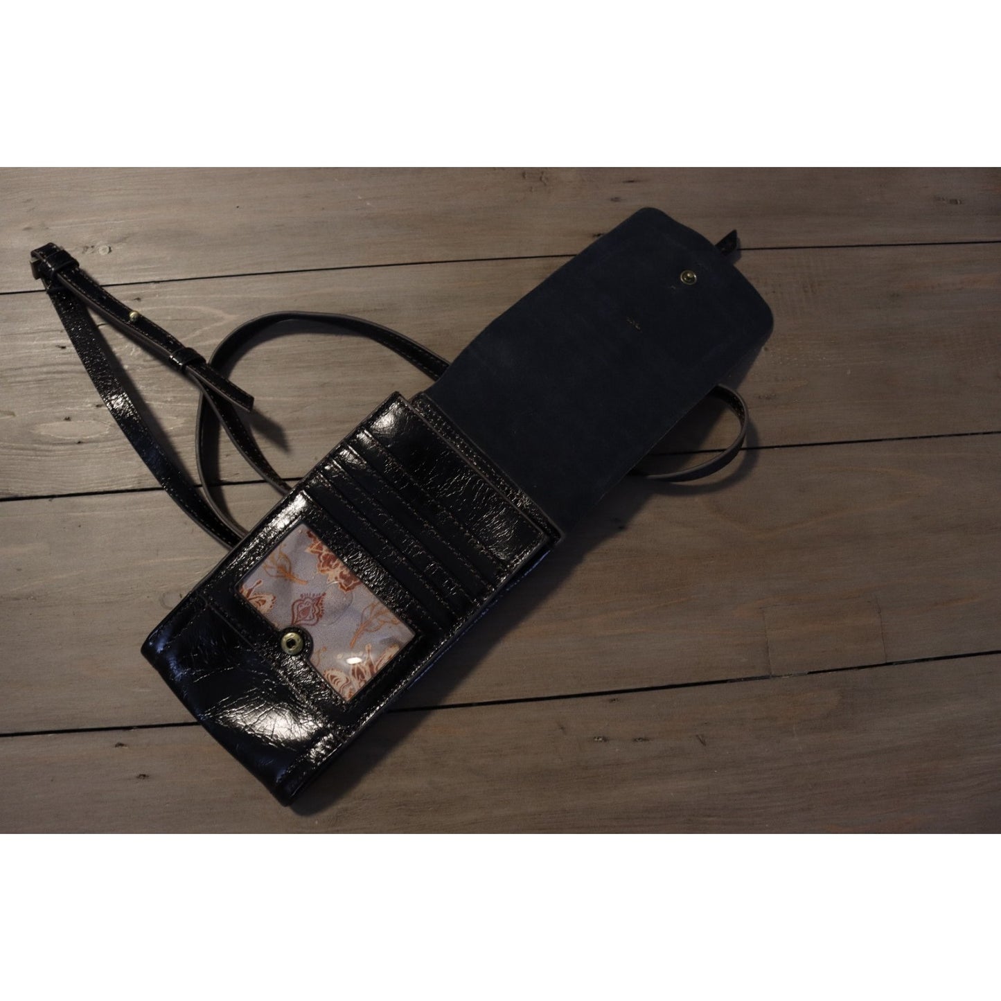 Hobo Interntional Phone Wallet Crossbody Black Leather