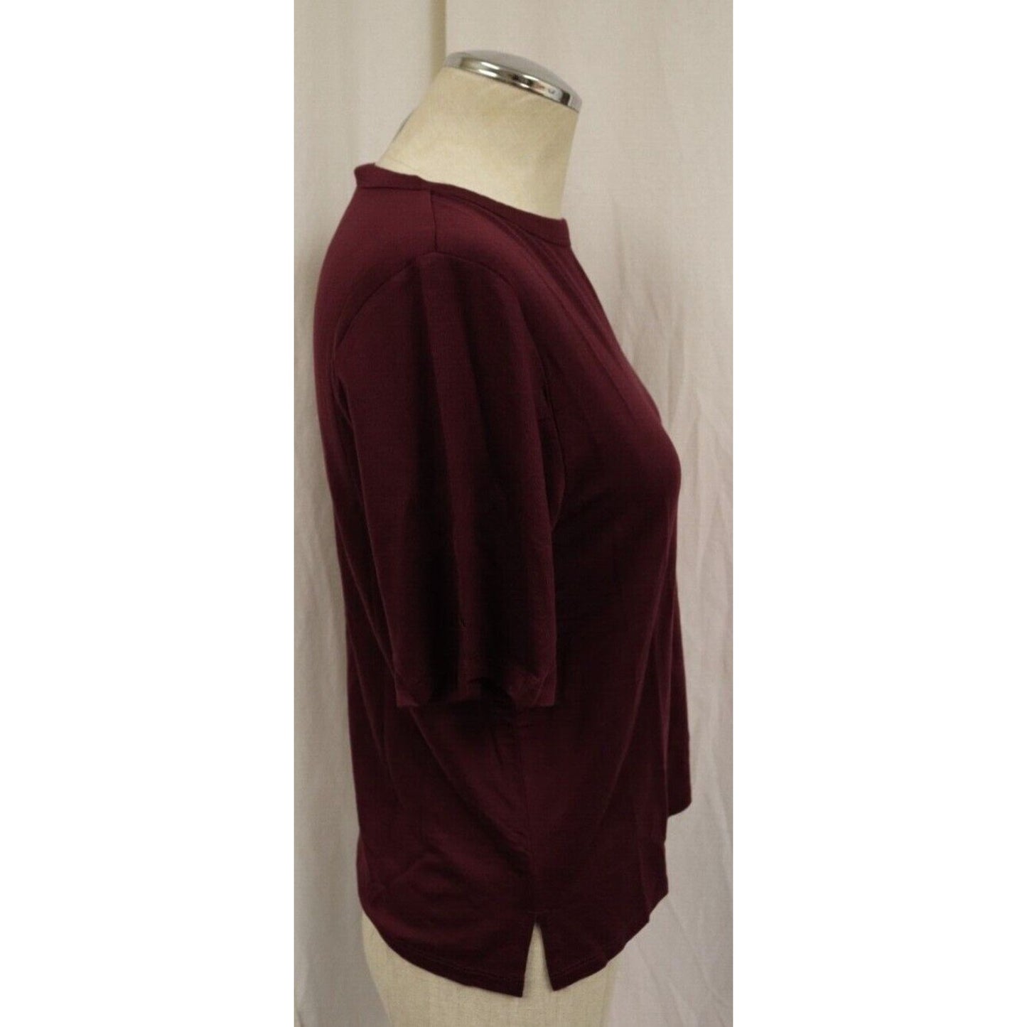 NWT Athleta Nighttime Bliss Sleep Tee Shirt Top Size XXS Women's Burgundy Red