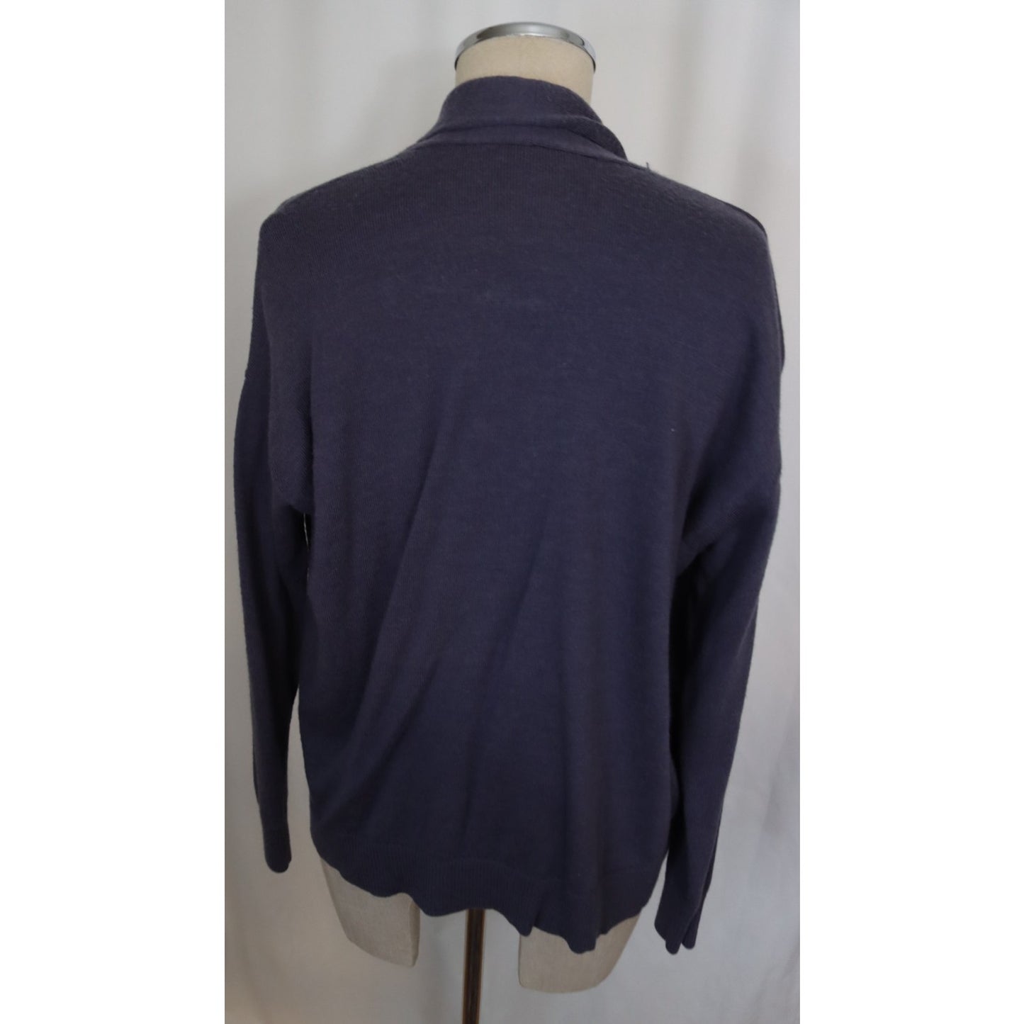 Eileen Fisher Purple Open Cardigan Size Small Merino Wool Long Sleeve