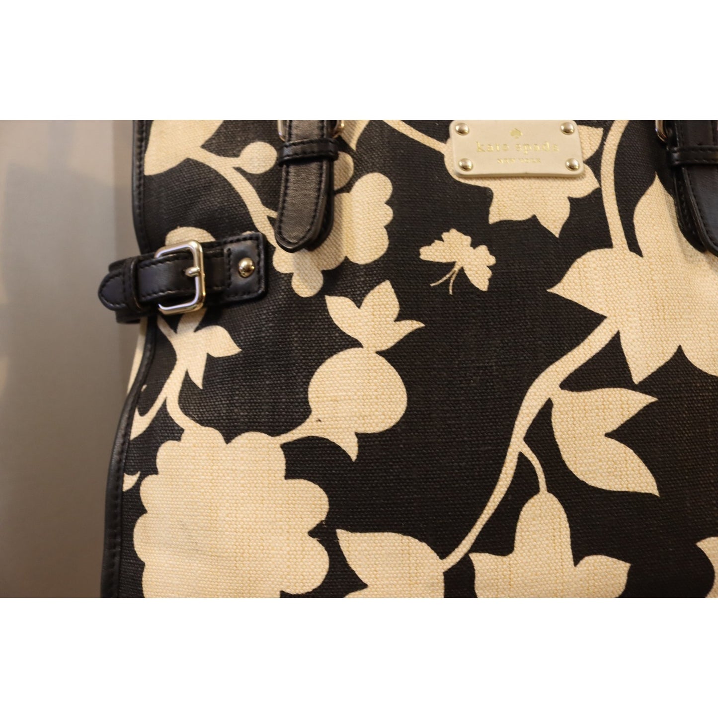 Kate Spade Large Black and White Tote Bag Canvas