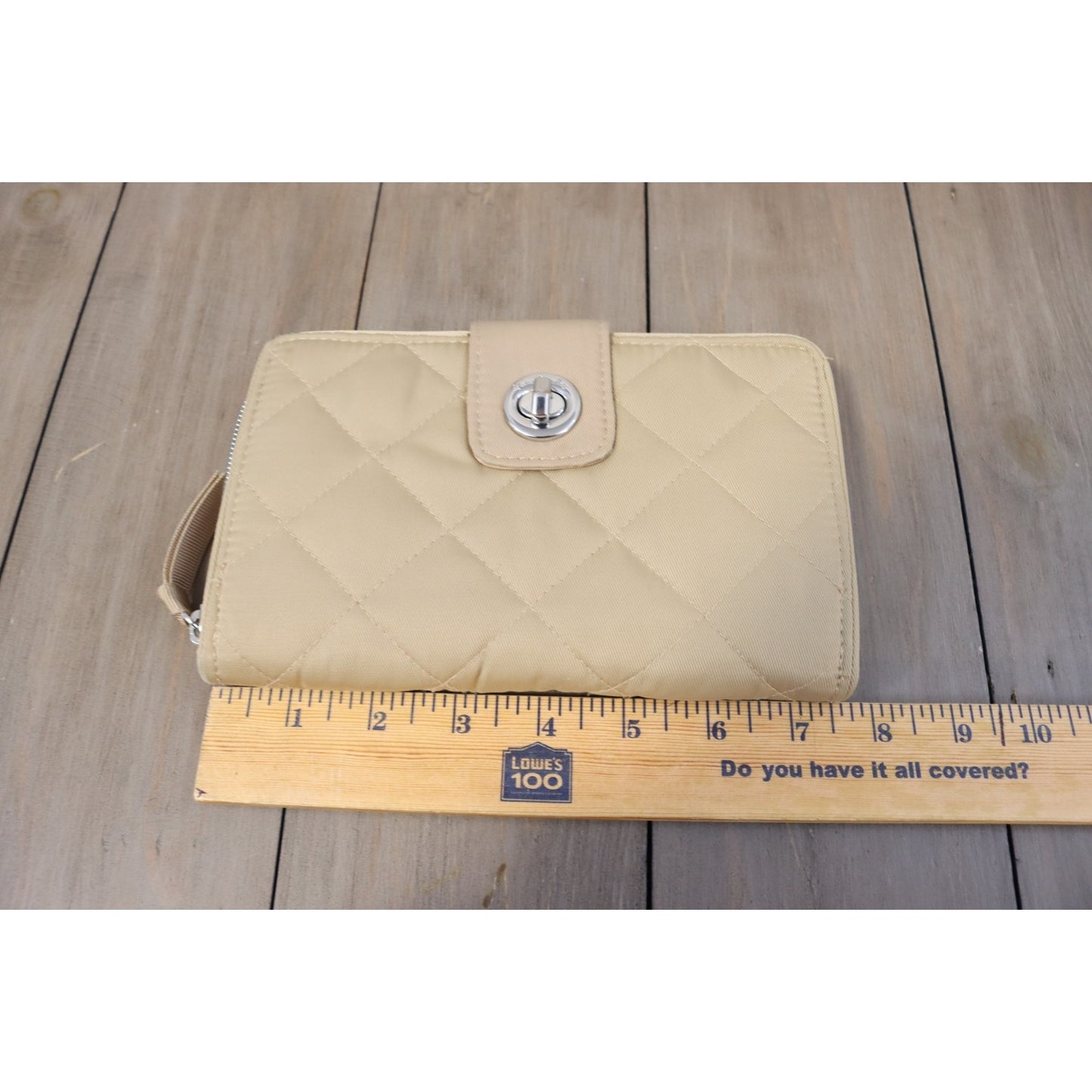 Vera Bradley Beige Large Wallet Credit Card Quilted