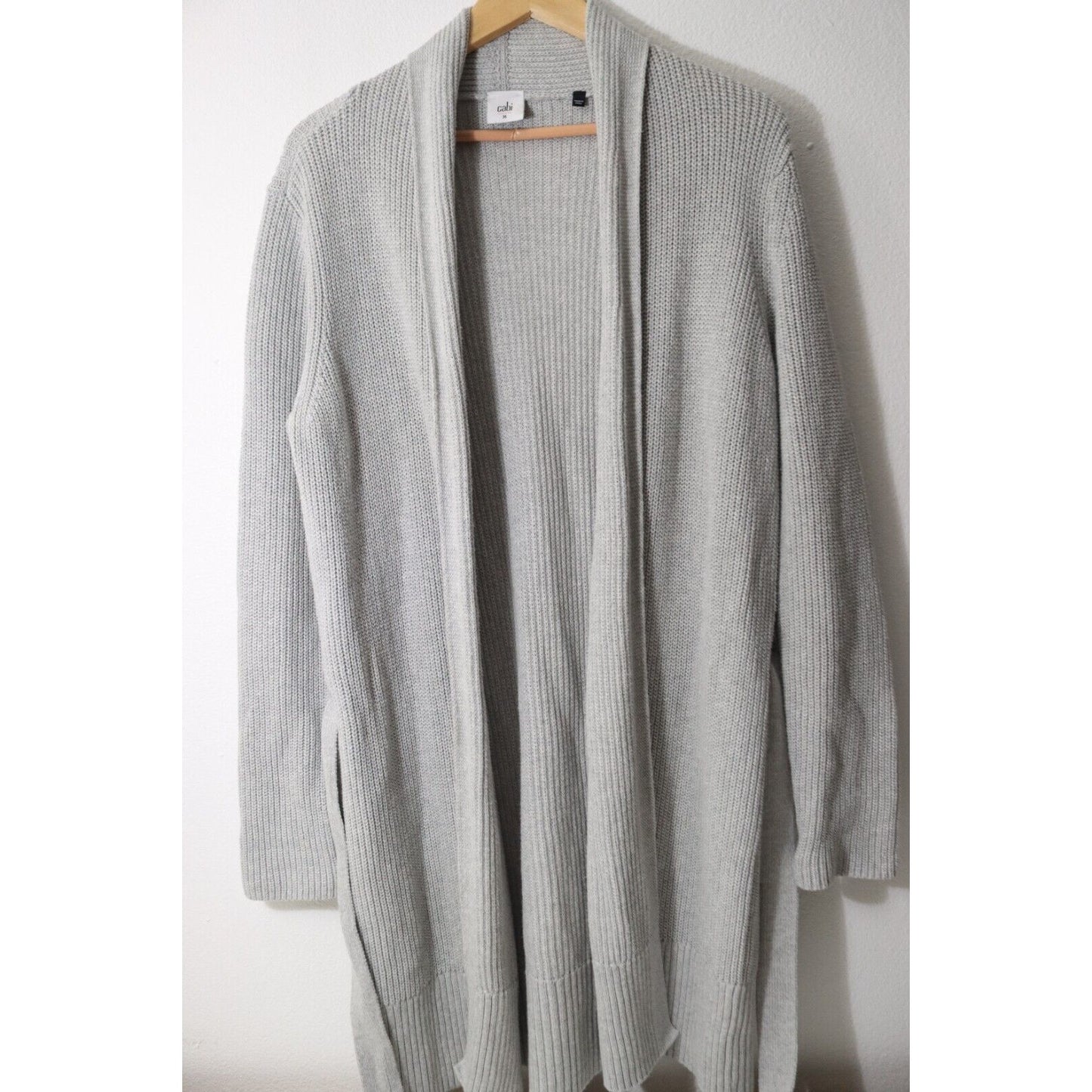 Cabi Grey Duster Sweater Size Medium Open with Tie