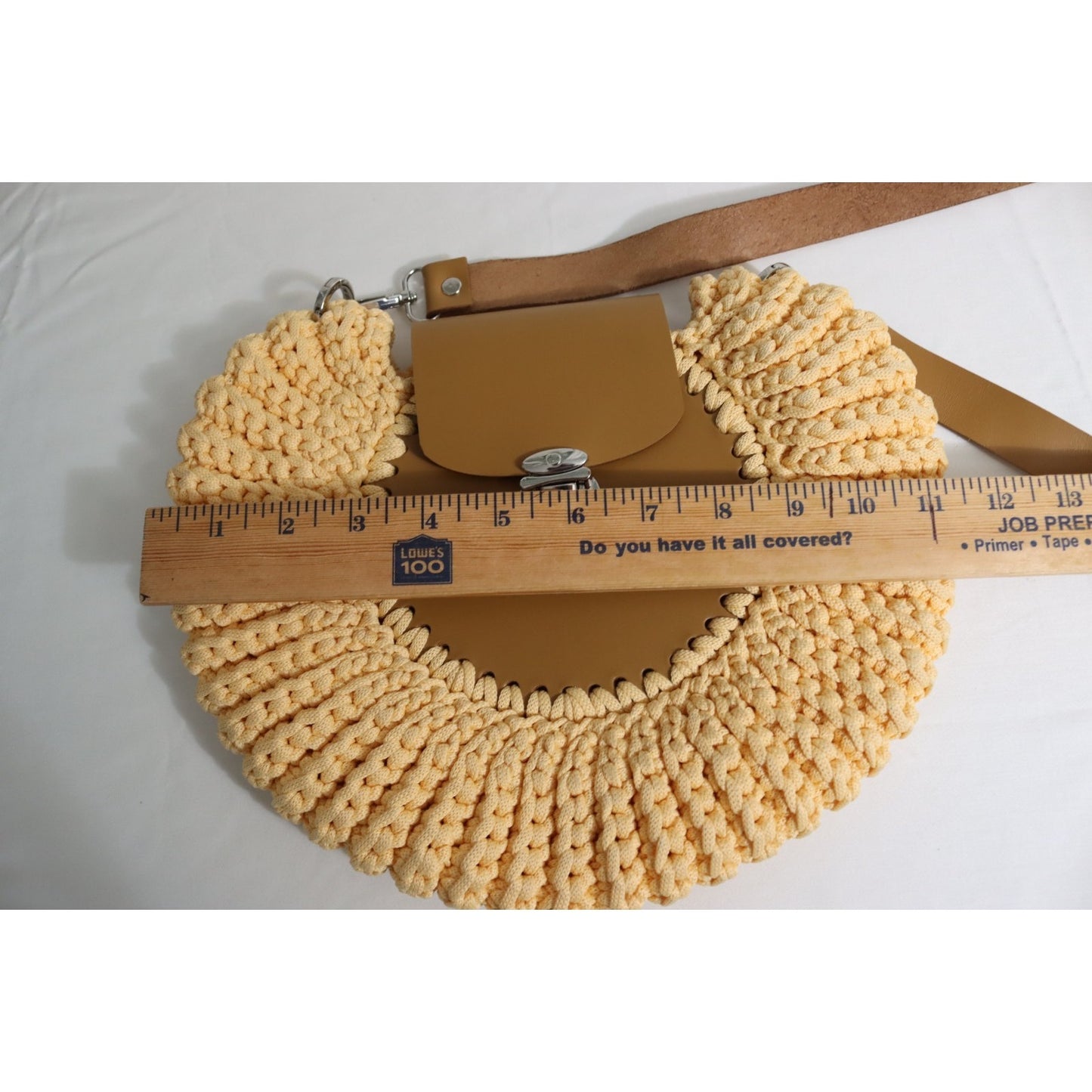 Yellow and Brown Knit Bag Crossbody