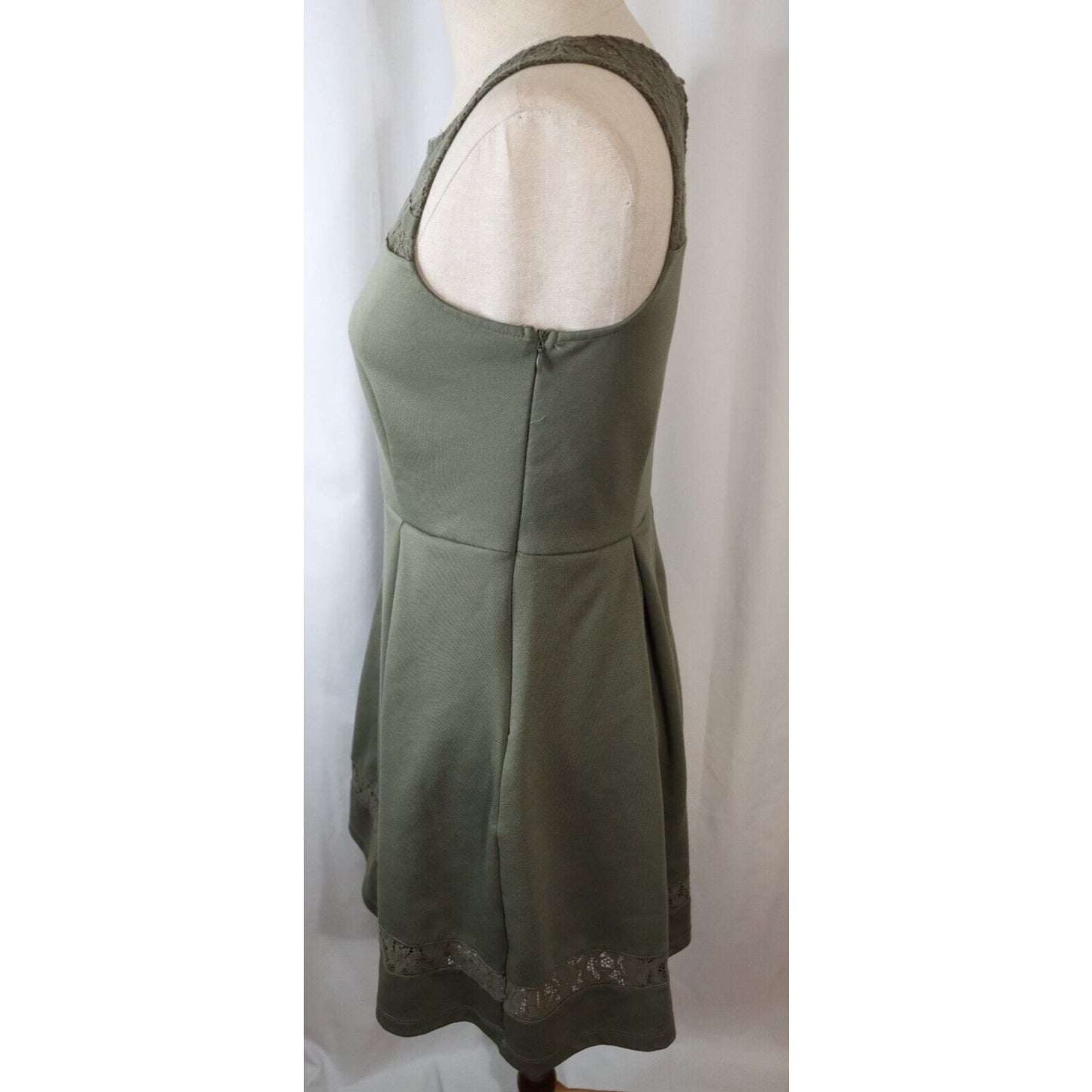 Altar'd State Green Fit and Flare Dress Size Medium Zip Sleeveless