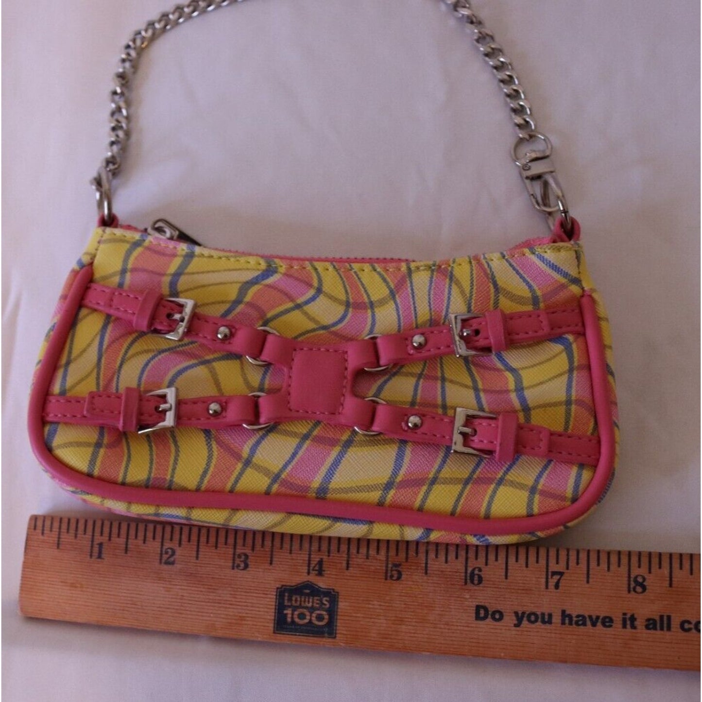Y2K Mini Small Bag Pink Yellow Chain Strap