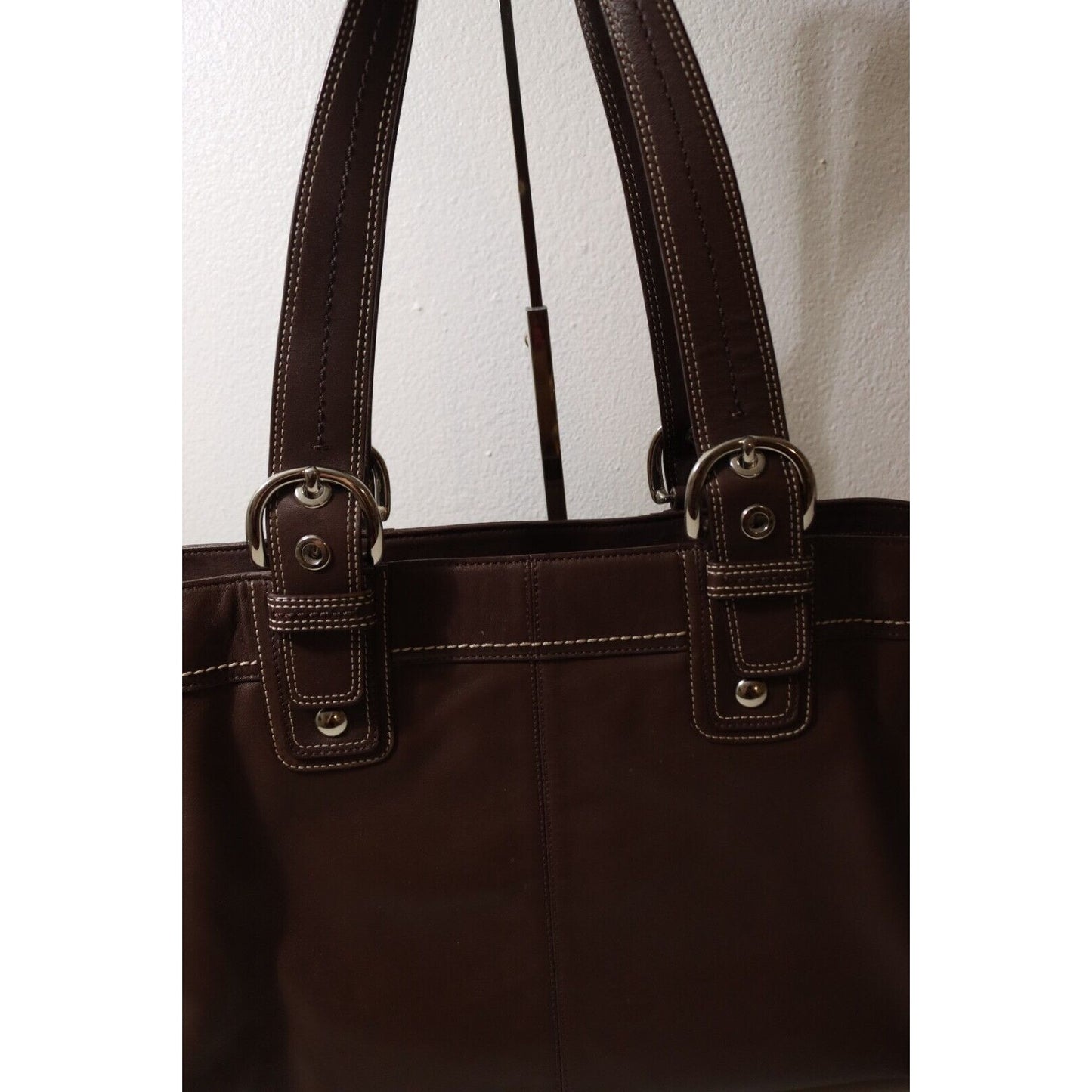 Coach Soho Pleated Brown Handbag Vintage Tote Satchel Top H1077-F13733