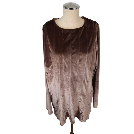 Soft Surrounding 2X Velvet Shiny Tunic Top Long Sleeve