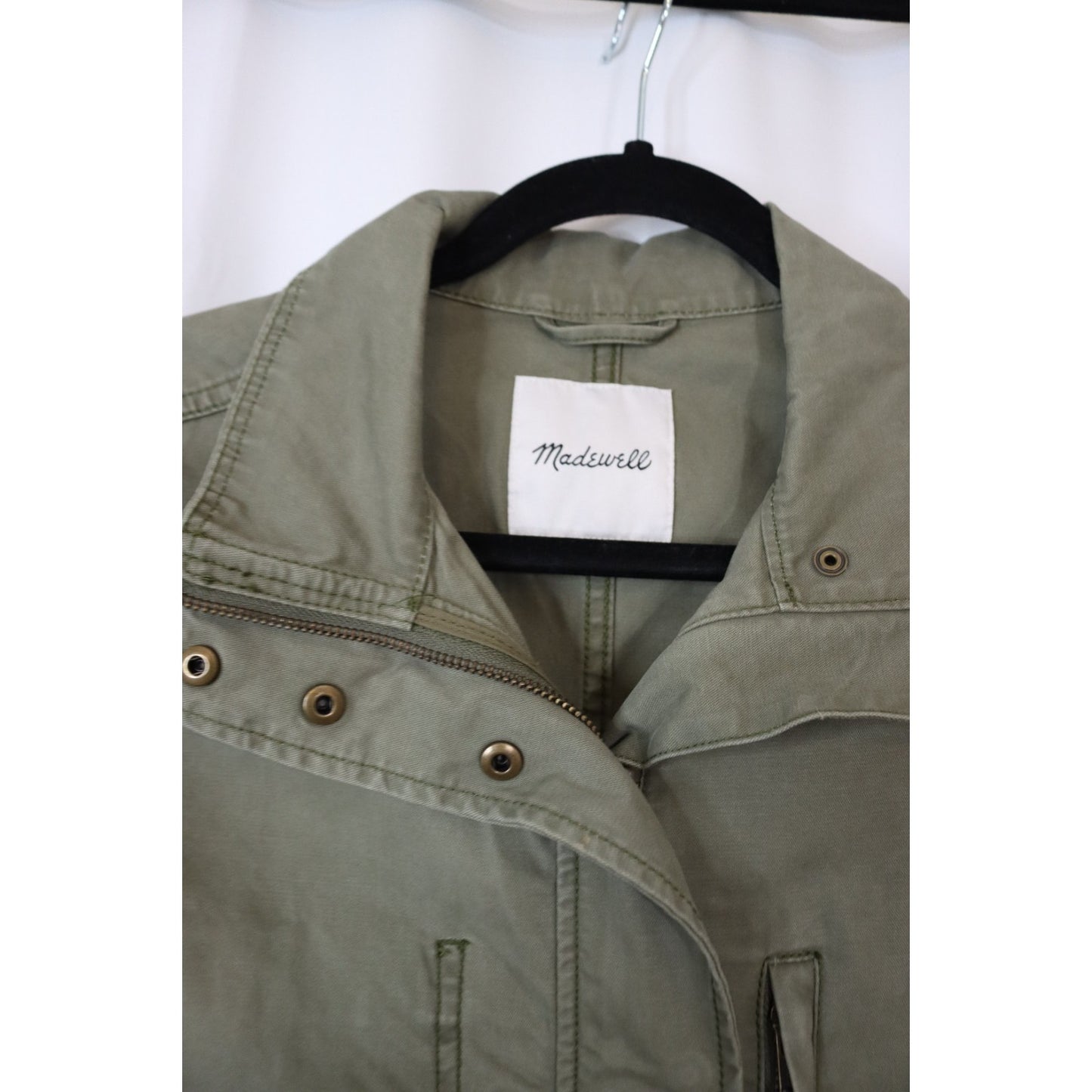 Madewell Utility Cargo Jacket Women's XS Passage Olive Green Long Sleeve
