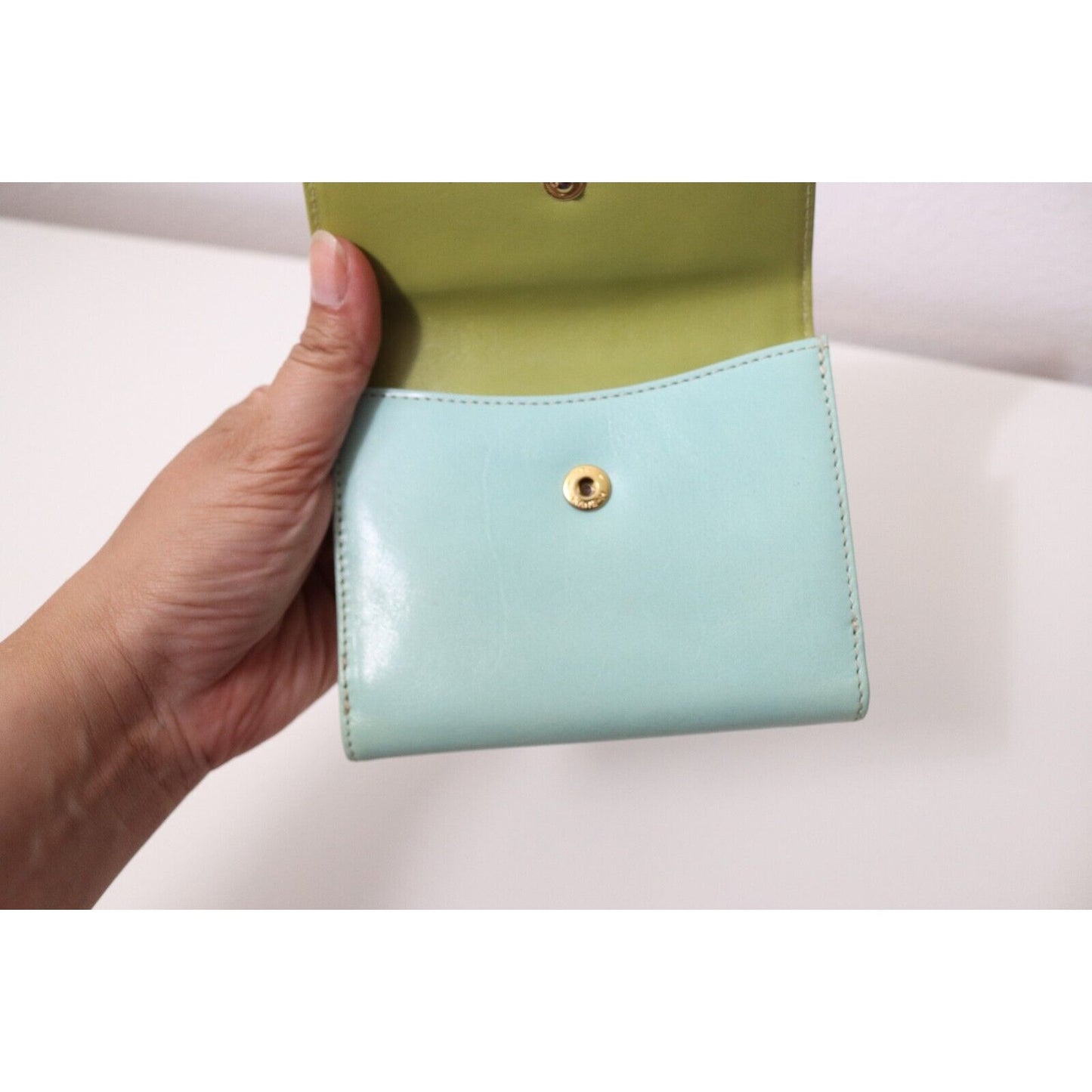 Kate Spade Teal Wallet Pool/Moss Foldable Credit Card Green Inside