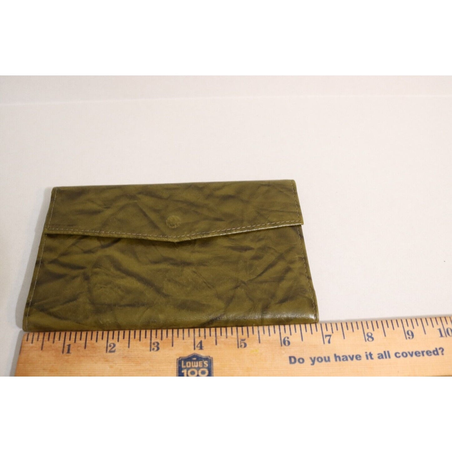 Top Grain Leather Green Wallet Unbranded Checkbook and Coin Slots