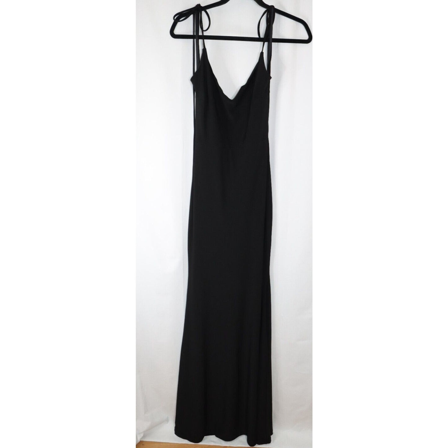 Windsor Black Dress Double Layer Size Medium Sleeveless Maxi Ruching