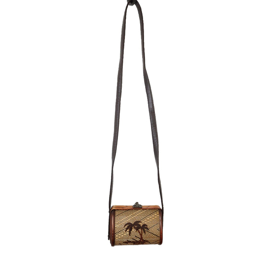 Wood Purse Bamboo Crossbody Palm Tree