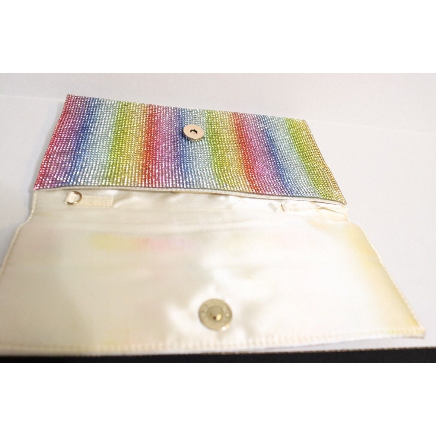 Nina Rainbow Clutch Multicolor Evening Bag No Strap Flaw